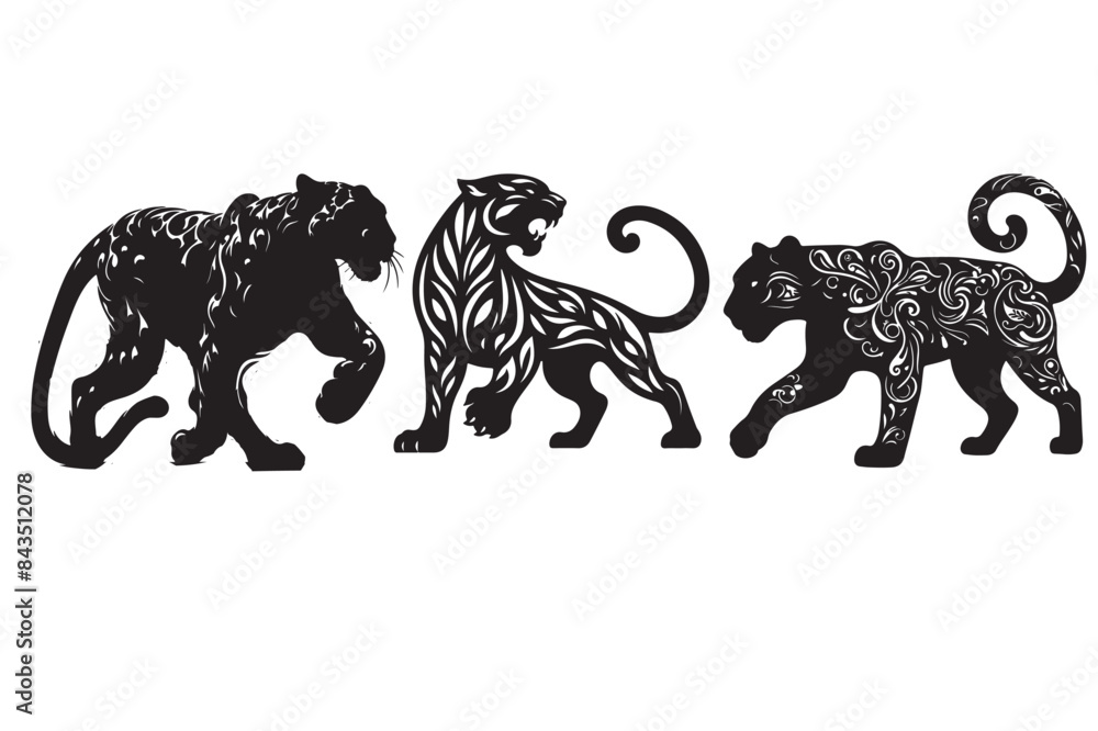 Fototapeta premium Panther vector silhouette illustration