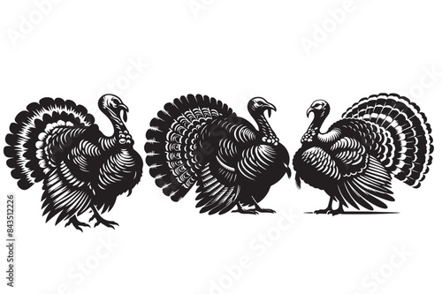 Turkey vector silhouette illustration photo