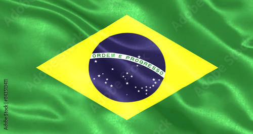 Illustration of the Brazil nation waving flag