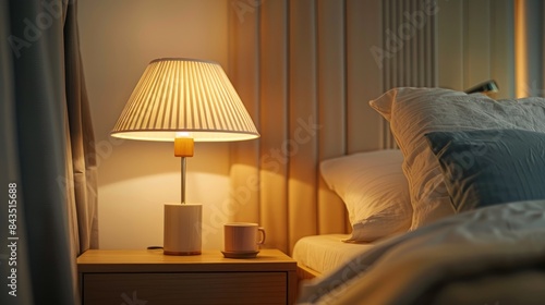 Contemporary Lamp on Nightstand in Bedroom
