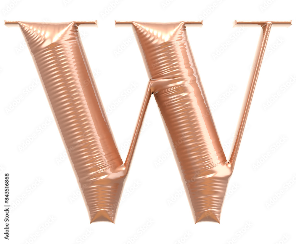 Obraz premium Letter W Gold 3D Render