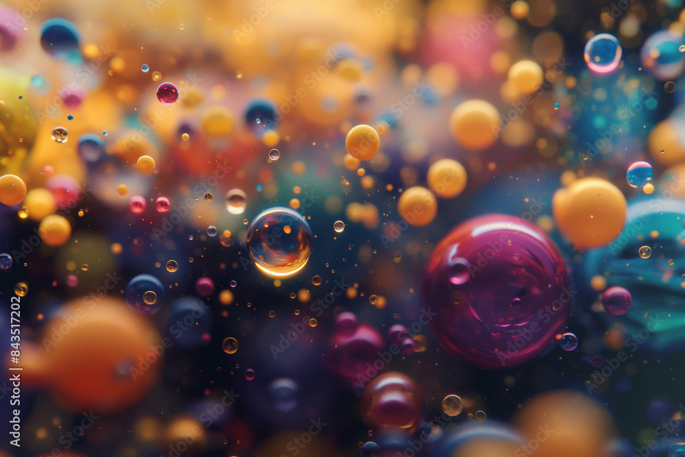 custom made wallpaper toronto digitalColorful abstract macro oil and water with background of bubbles