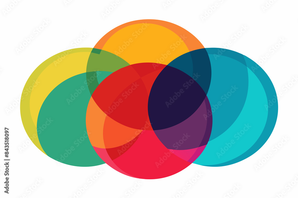 Overlapping circles creating a Venn diagram effect Overlapping circles creating a Venn diagram effect