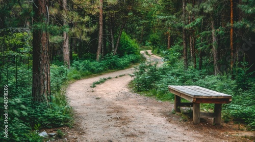 Embarking on serene and picturesque hiking trails within the lush forest landscape © Roman Enger