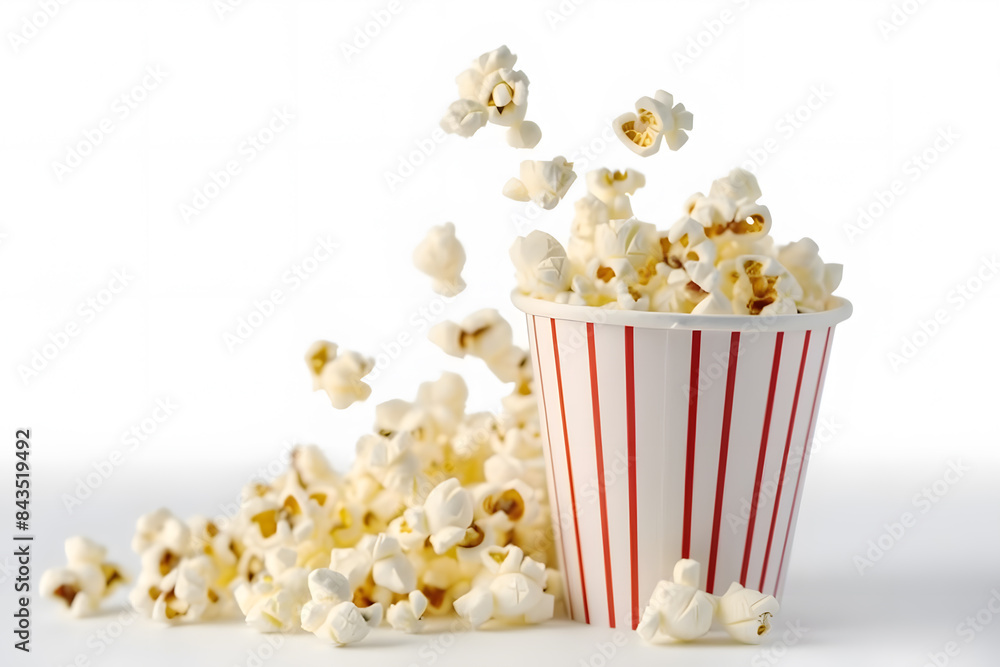 Popcorn bucket isolated on white background Popcorn bucket isolated on white background