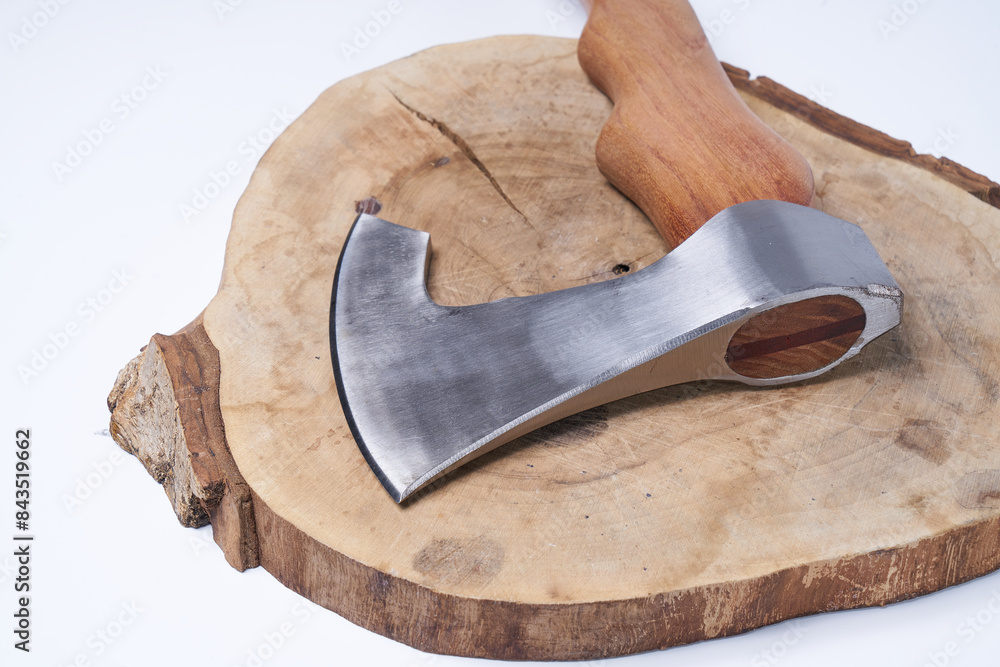 Modern Viking axe on a white background. Modern Viking axe on a white background.