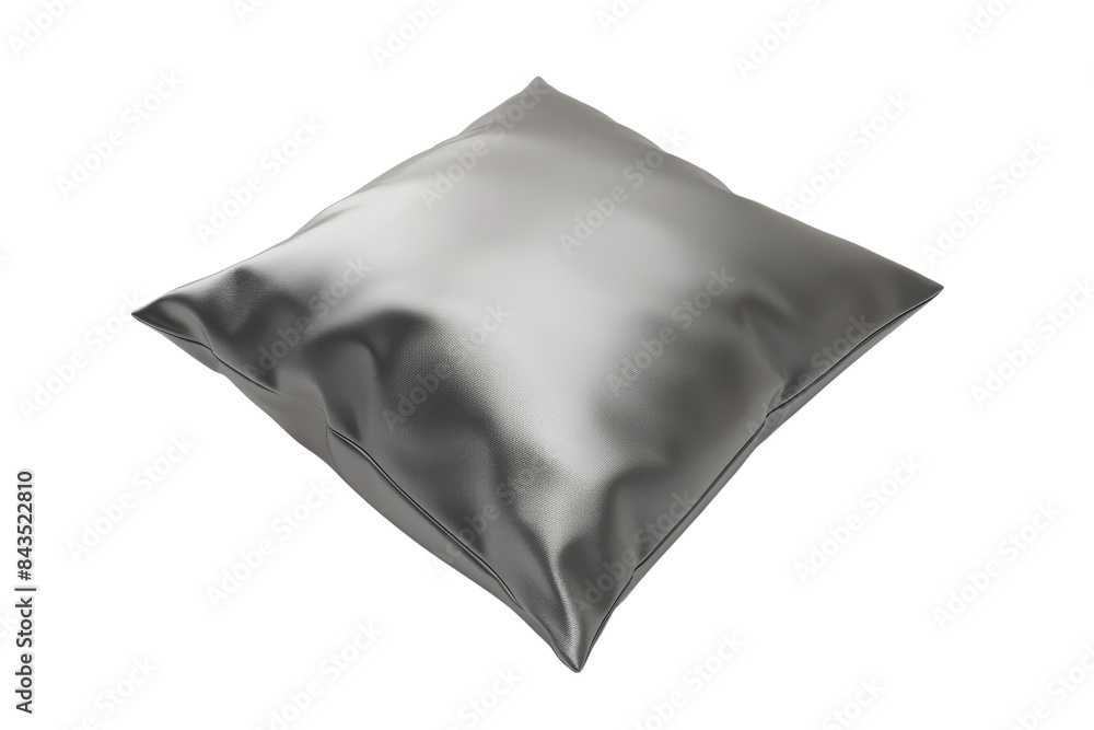 Shiny silver pillow isolated on a transparent background. elegant and stylish cushion for modern home decor and comfort. Shiny silver pillow isolated on a transparent background. elegant and stylish cushion for modern home decor and comfort.
