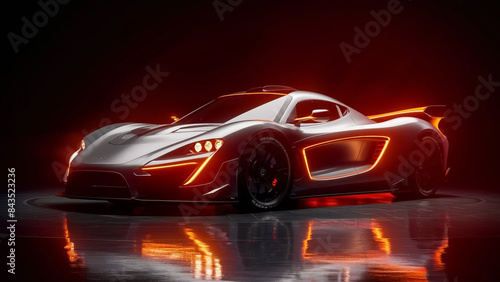 a furious luxury Sports Speeding generic supercar for advertising