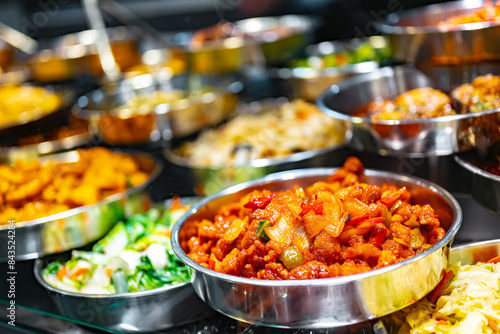 Photography Traditional Asian dishes sold in a food court in Singapore