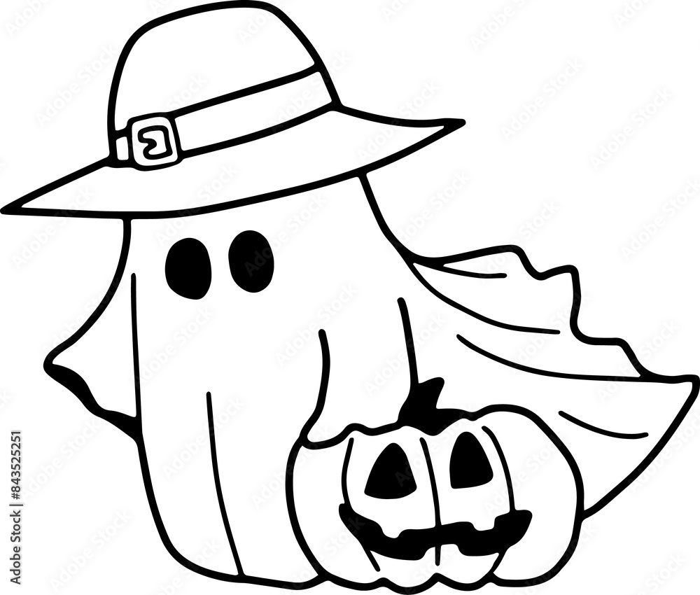 cartoon caped ghost, fun, halloween, line drawing, wear white, coloring book, illustration cartoon caped ghost, fun, halloween, line drawing, wear white, coloring book, illustration