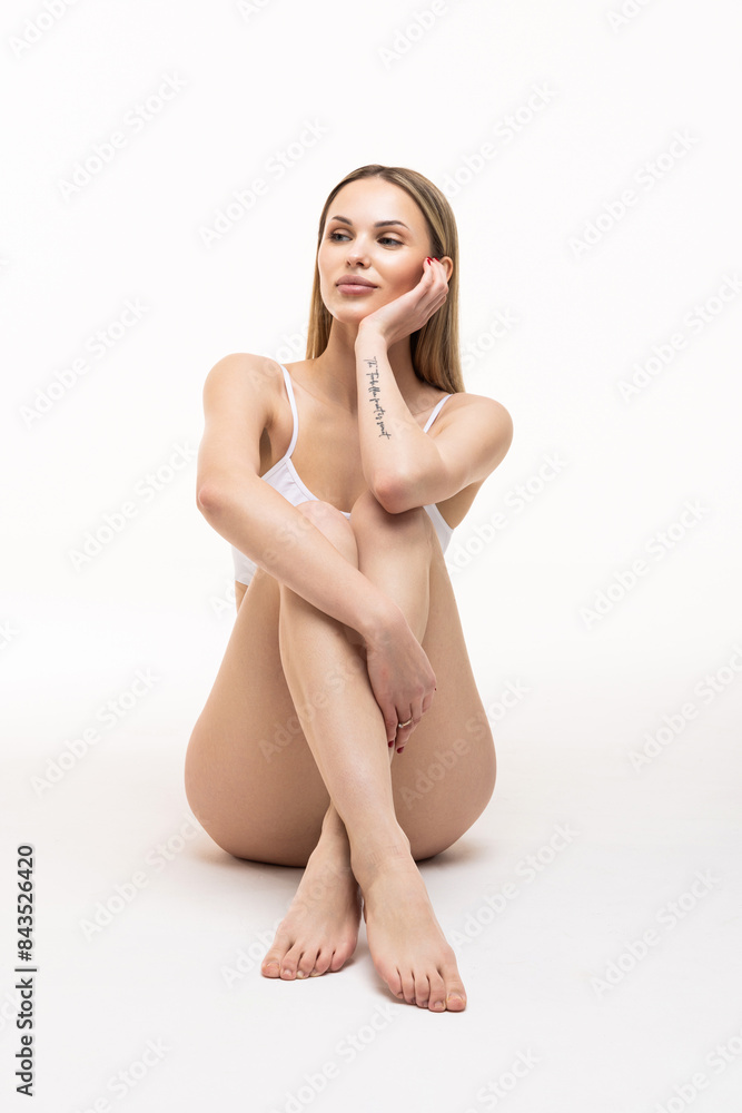 Obraz premium Perfect slim toned young body of the girl plastic surgery and aesthetic cosmetology concept.