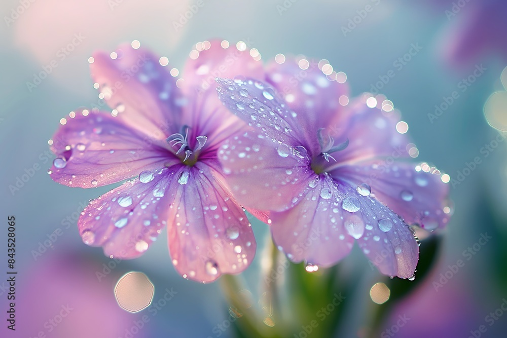delicate flowers in the early morning, with tiny dewdrops glistening on their petals. delicate flowers in the early morning, with tiny dewdrops glistening on their petals.