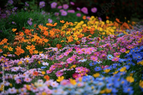 a section of the garden where different flowers are blooming together © Suresh Thangavel