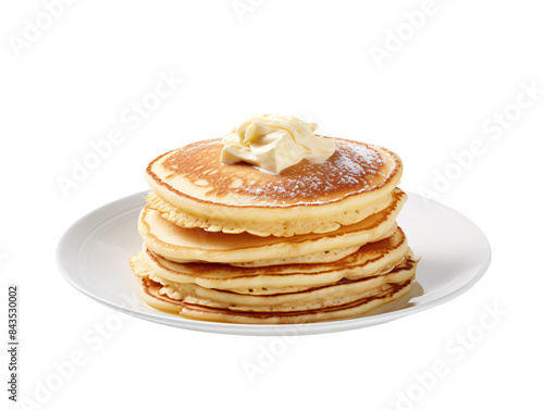 a stack of pancakes with butter on top