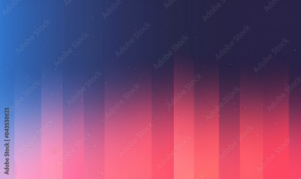 Fototapeta premium Vertical gradient background transitions from blue to red with subtle starry elements