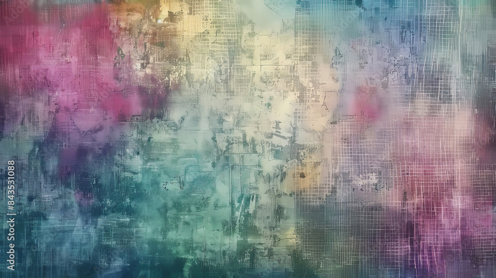 Abstract art background in cool colors with Pre-Raphaelitism influence and textured overlay Abstract art background in cool colors with Pre-Raphaelitism influence and textured overlay