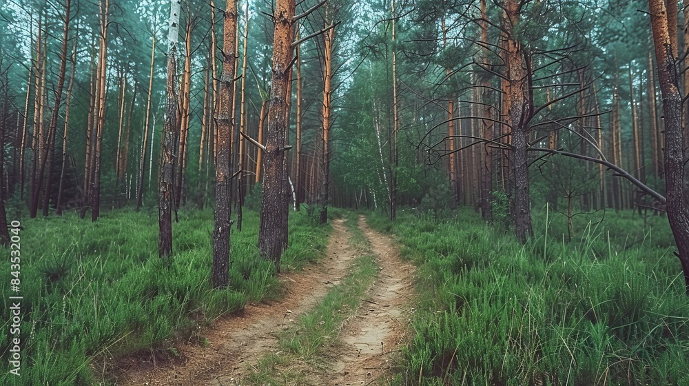 Discovering scenic hiking paths through the tranquil and verdant forest surroundings Discovering scenic hiking paths through the tranquil and verdant forest surroundings