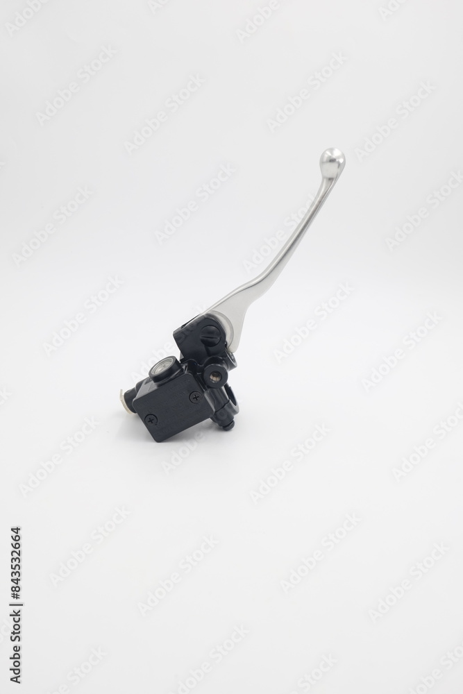 motorcycle left brake lever isolated on a white background motorcycle left brake lever isolated on a white background