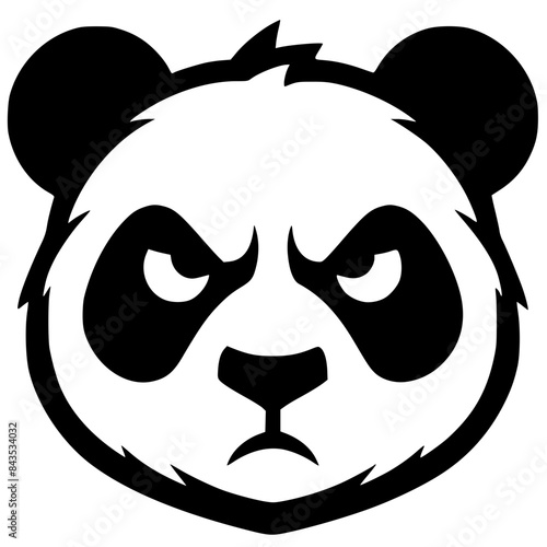 Cartoon silhouette of an angry panda face