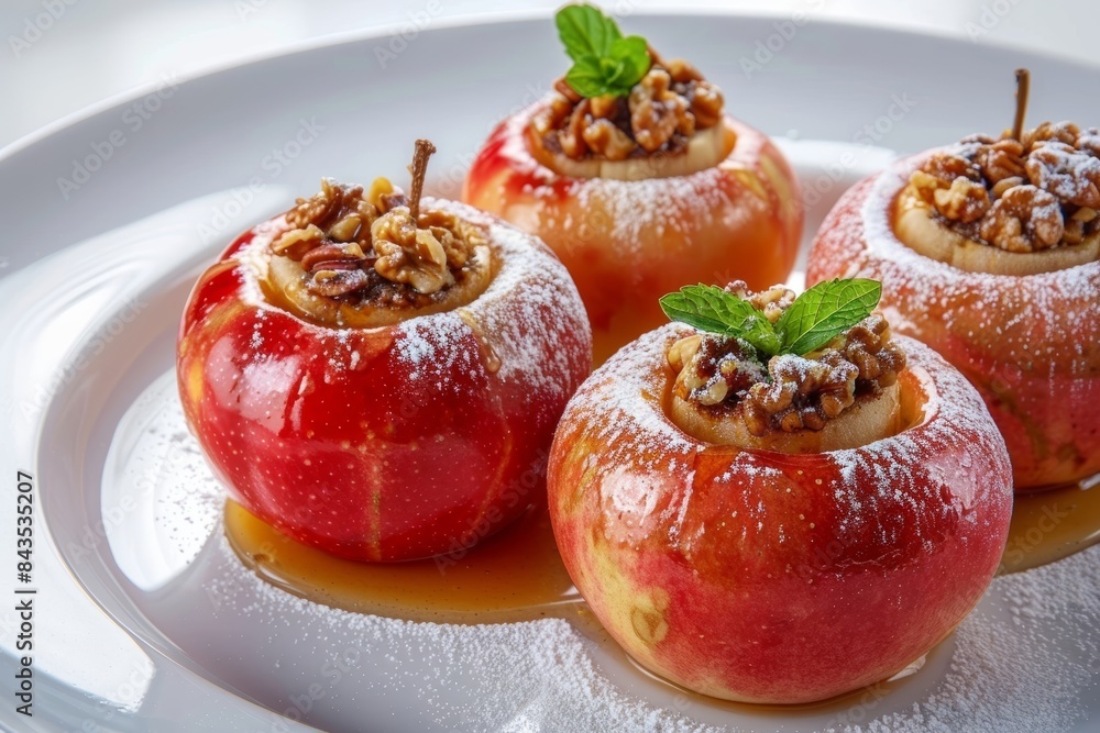 Appetizing Baked Stuffed Apples with Walnut and Cinnamon Appetizing Baked Stuffed Apples with Walnut and Cinnamon