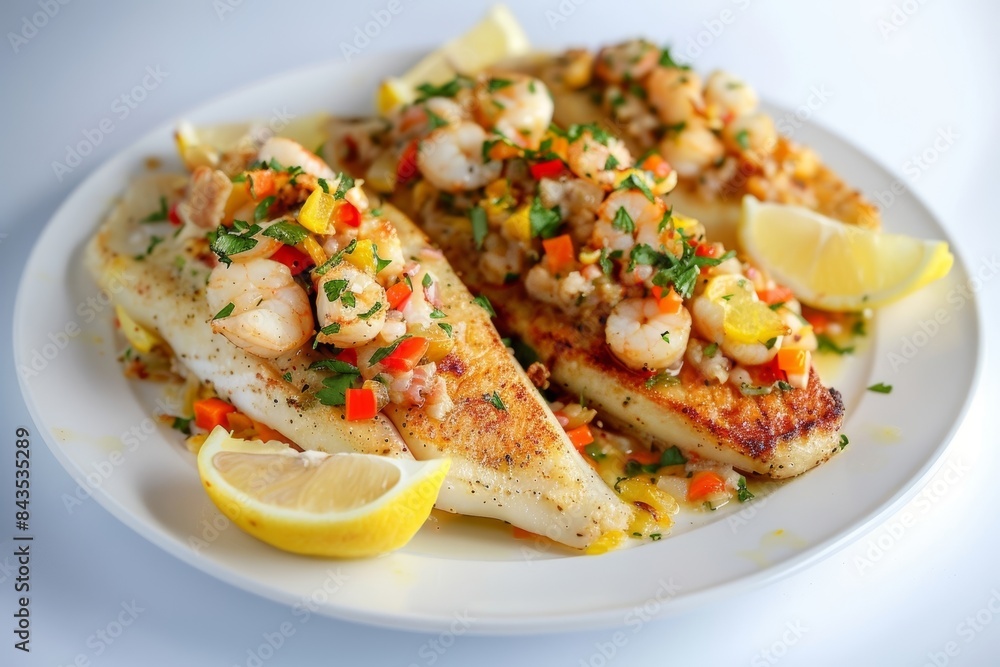 Gourmet Baked Stuffed Lemon Sole with Scallops and Shrimp Gourmet Baked Stuffed Lemon Sole with Scallops and Shrimp
