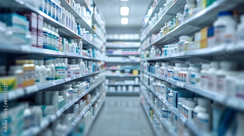 Wallpaper Mural Pharmacy Shelves Filled with Array of Medicine Bottles Torontodigital.ca