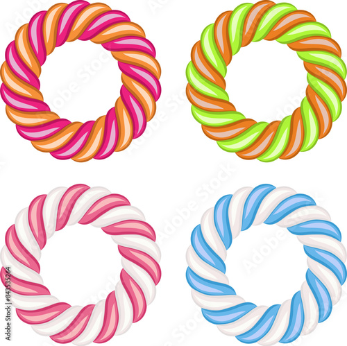 twisted marshmallow candy, vector