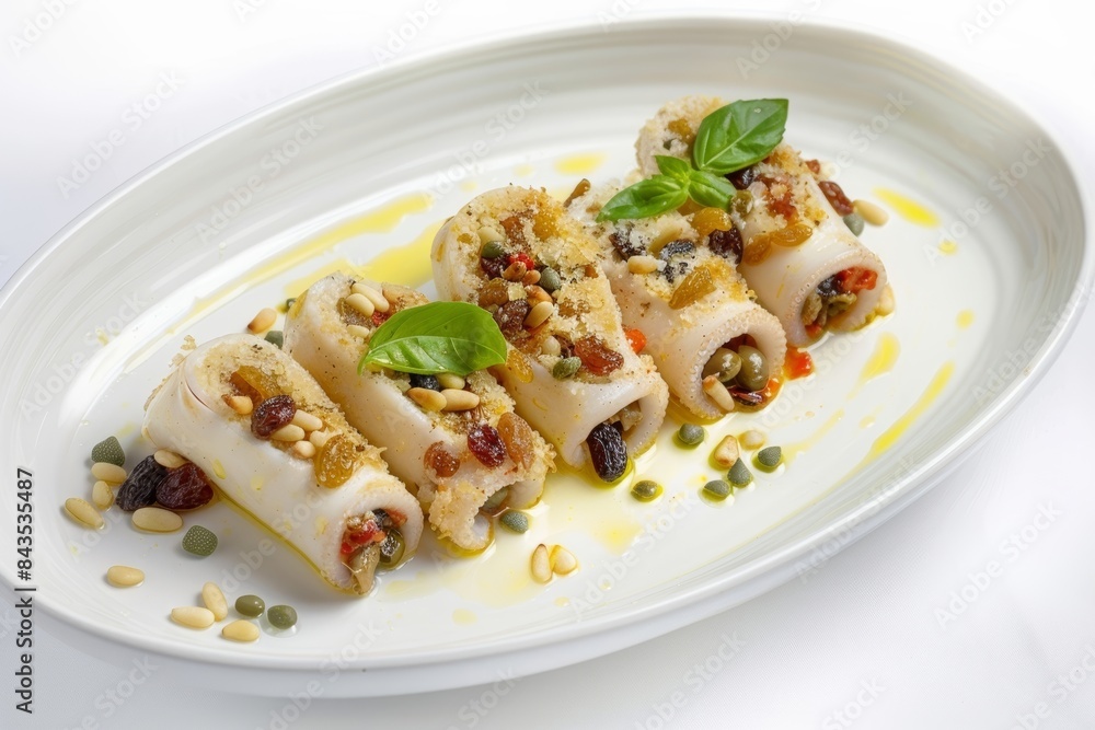 Stuffed Squid with a Burst of Mediterranean Aromas and Flavors Stuffed Squid with a Burst of Mediterranean Aromas and Flavors