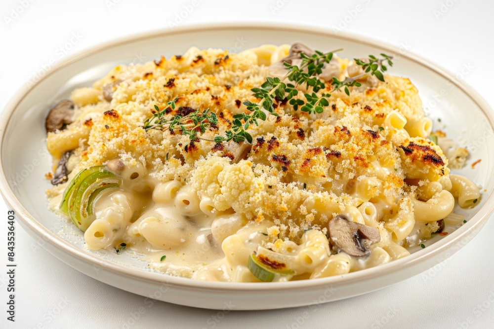Baked Cauliflower Macaroni and Cheese with Leeks and Mushrooms - Cheddar Bliss Baked Cauliflower Macaroni and Cheese with Leeks and Mushrooms - Cheddar Bliss