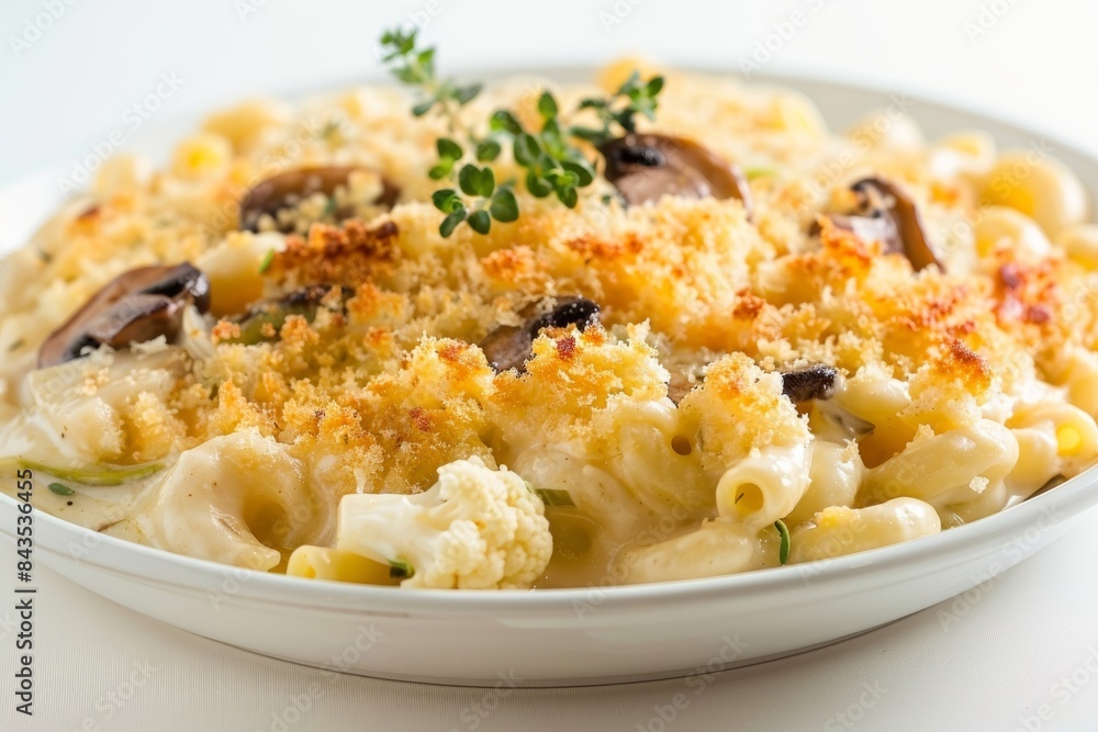 Baked Cauliflower Macaroni and Cheese with Leeks and Mushrooms - Creamy Cauliflower Delight Baked Cauliflower Macaroni and Cheese with Leeks and Mushrooms - Creamy Cauliflower Delight