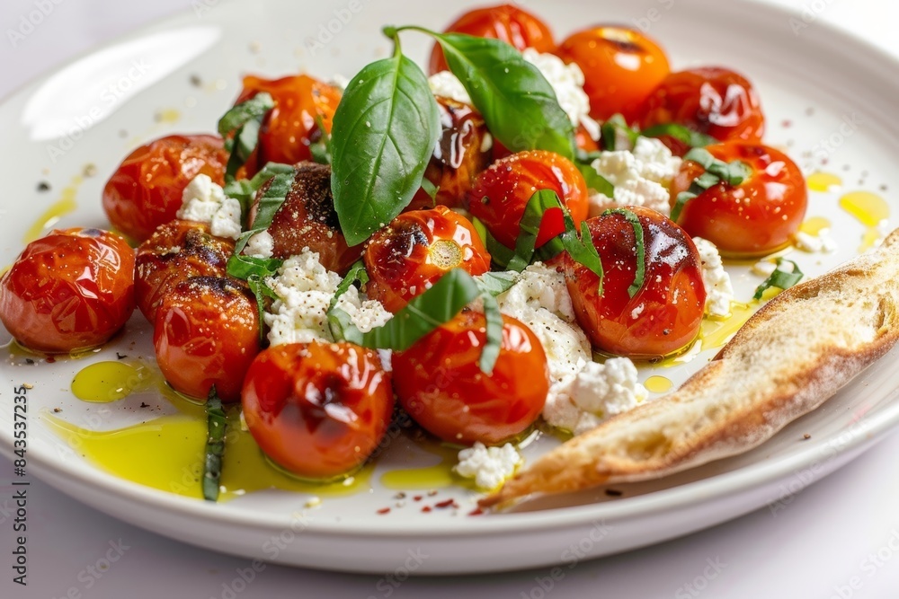 Glazed Cherry Tomatoes and Feta with Fresh Basil Glazed Cherry Tomatoes and Feta with Fresh Basil