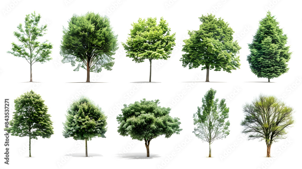 Collection of Trees isolated on a white background Collection of Trees isolated on a white background