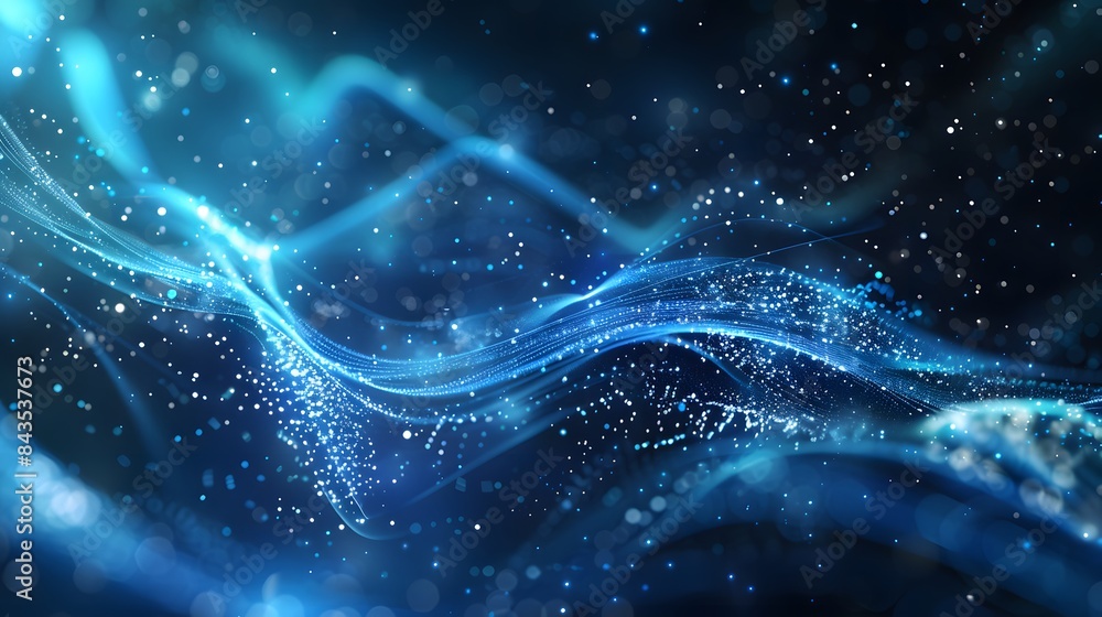 Abstract blue background of points. Cyber particles. Big data stream. Vector illustration. Abstract blue background of points. Cyber particles. Big data stream. Vector illustration.