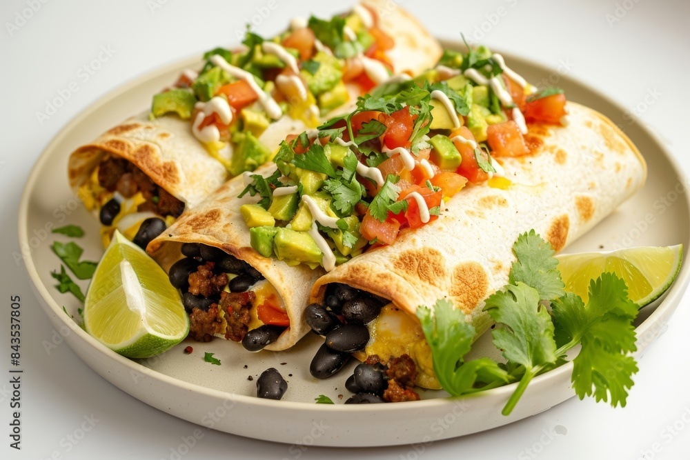 Flavor-packed Baked Breakfast Burritos with Fresh Avocado-Tomato-Watercress Salsa Flavor-packed Baked Breakfast Burritos with Fresh Avocado-Tomato-Watercress Salsa