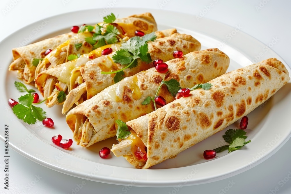 Baked Chipotle Chicken Flautas with a Succulent and Creamy Filling Baked Chipotle Chicken Flautas with a Succulent and Creamy Filling