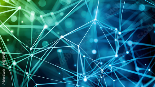 vibrant hues of blue and green illuminate a web of global communication technologies, showcasing interconnected networks and data security. generative ai