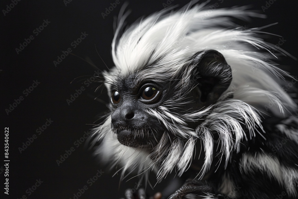 Naklejka premium Portrait of tied Tamarin