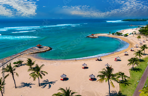 Fototapeta Naklejka Na Ścianę i Meble -  View of Nusa Dua beach in southern Bali, Indonesia