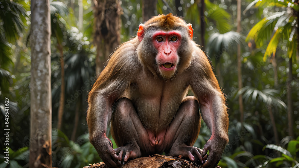 AI image generated of Stump-tailed macaque AI image generated of Stump-tailed macaque