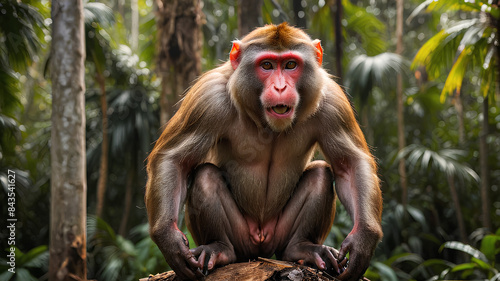 AI image generated of Stump-tailed macaque photo