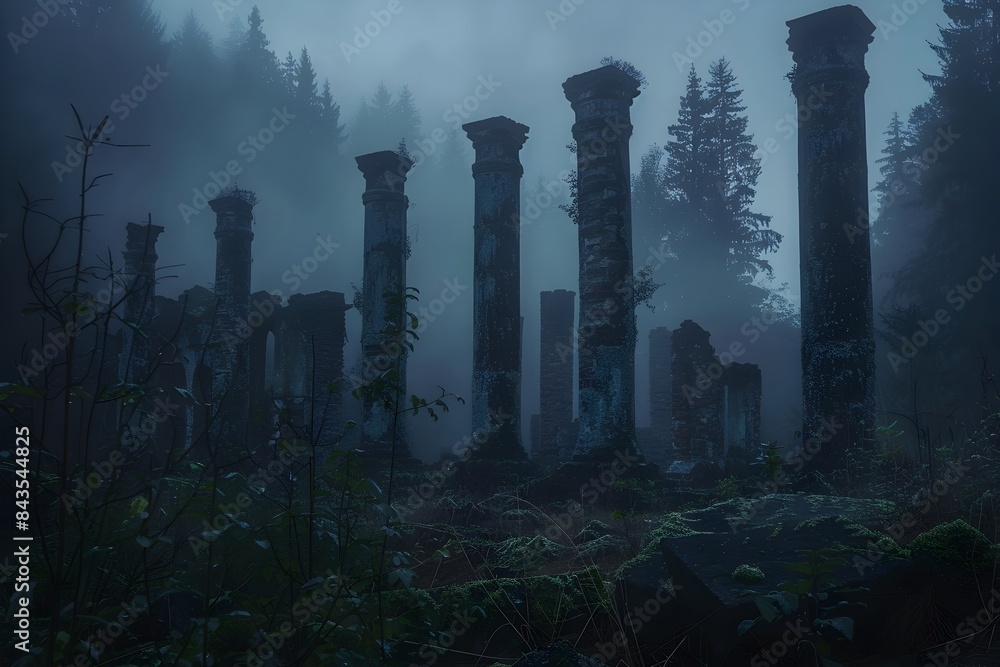 Ethereal and Enigmatic Ruins Shrouded in Mist and Nature s Reclamation Ethereal and Enigmatic Ruins Shrouded in Mist and Nature s Reclamation