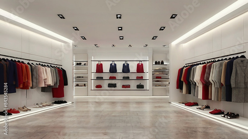 3d render fashion shop interior