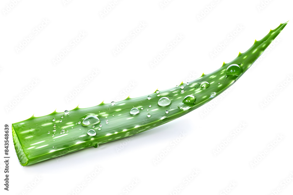 Aloe vera slice with gel dripping isolated on white background Aloe vera slice with gel dripping isolated on white background