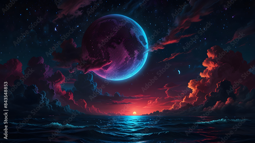 Obraz premium earth and moon