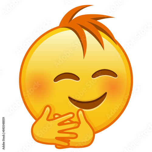Hugs emoji Large size of yellow emoji smile with hair