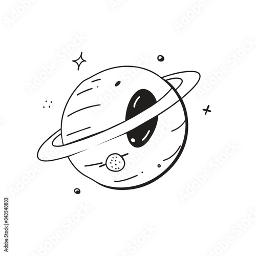 The Enigmatic Realm of Bottomless Saturn vector illustration eps 10