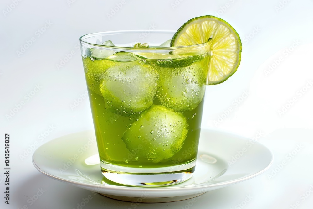 Tantalizing Caipirinha Cocktail with Lime Wedge Perched on Rim Tantalizing Caipirinha Cocktail with Lime Wedge Perched on Rim