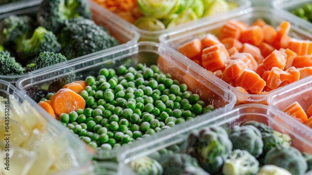 vegetables in plastic containers. Selective focus vegetables in plastic containers. Selective focus