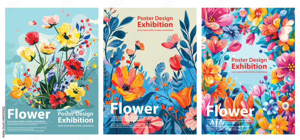 Bright Floral Poster Design for Exhibition. Bright Floral Poster Design for Exhibition.
