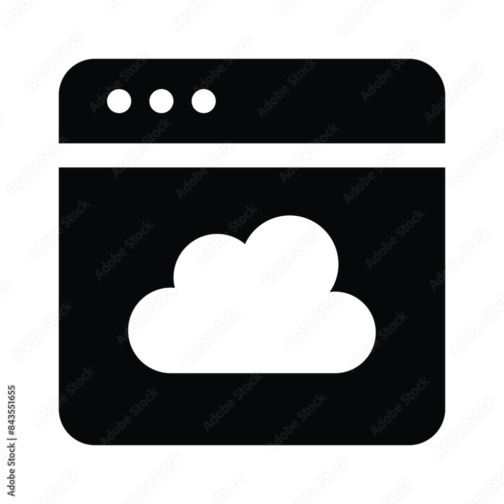 Cloud inside website icon of cloud website, ready to use vector Cloud inside website icon of cloud website, ready to use vector